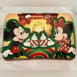 Disney Loungefly Mickey and Minnie Holiday Cocoa Wallet